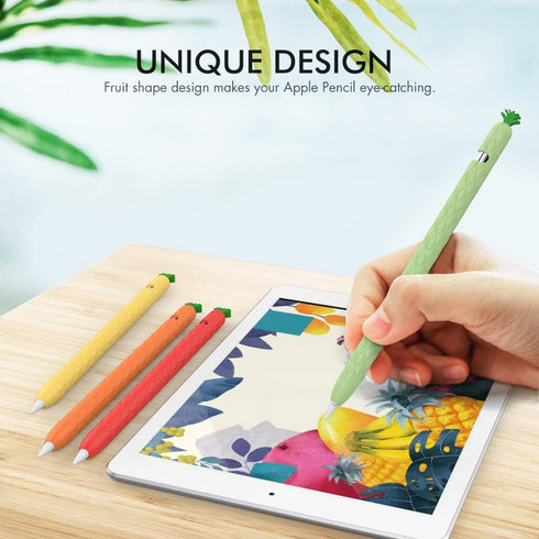 AhaStyle Cute Fruit Design iPencil Case Sleeve, Silicone Soft Protective Cover for Apple Pencil 1st Generation