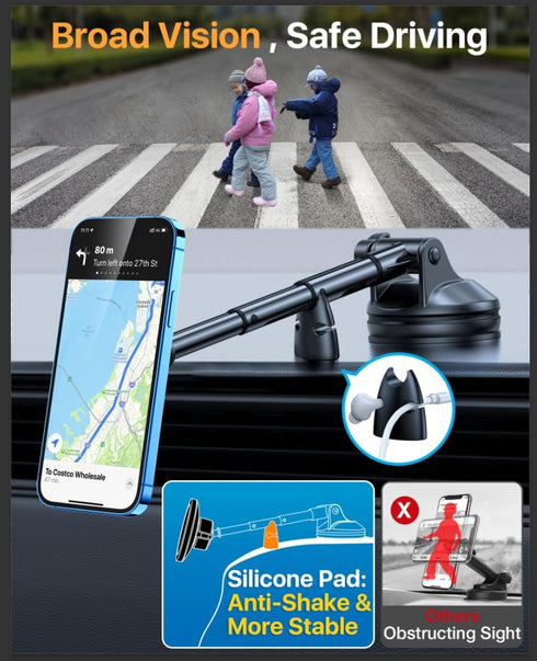 2024 Upgraded MagSafe Car Mount with 80LBS Strongest Suction, Powerful Magnetic Cell Phone Holder for iPhone 15 14 Pro