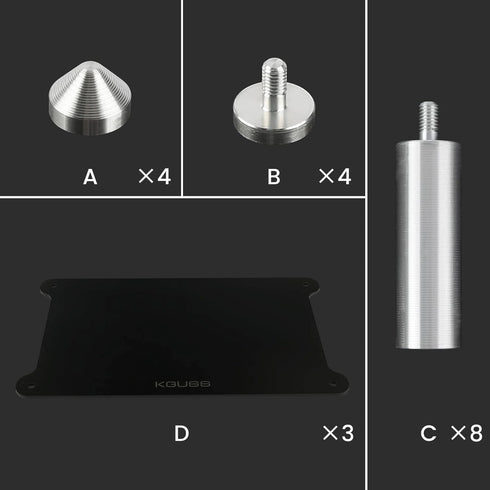 KGUSS Mini Audio Component Rack, Black Acrylic 2-Layer Rack for HiFi Audio Equipment