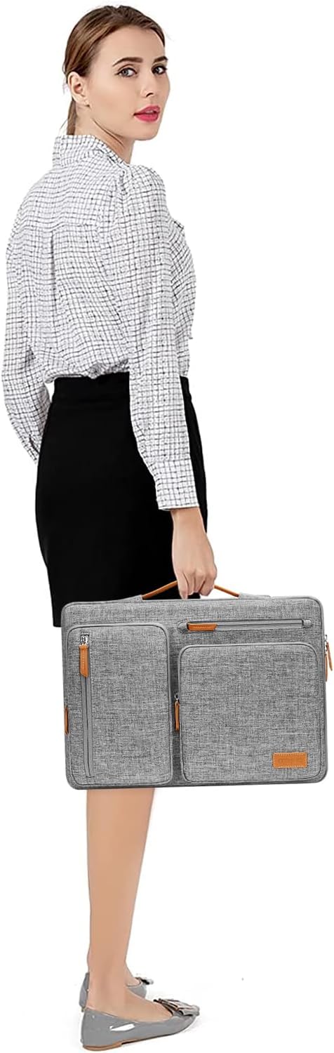 MOSISO 360 Protective Laptop Sleeve, Compatible with 17-17.3 inch Dell, HP, Lenovo, Asus, Side Open Bag with 4 Pockets
