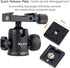 XILETU 360 1/4" 3/8" Tripod Ball Head Panoramic Metal with Arca Type Quick Release Plate, Screw Thread Mount, Tripod