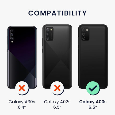 kwmobile TPU Silicone Case Compatible with Samsung Galaxy A03s, Soft Cover - Don't Touch My Phone (White/Black)