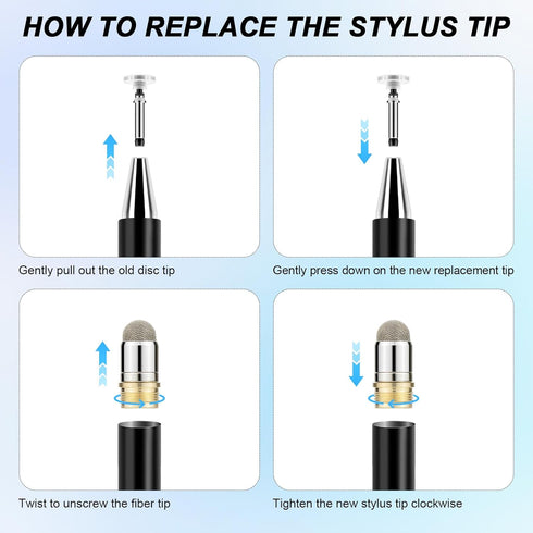 ELZO 2 1 6 Stylus Pens for Touch Screen, in Universal Stylus, High Sensitivity Surface Pen with Extra Tips, for All