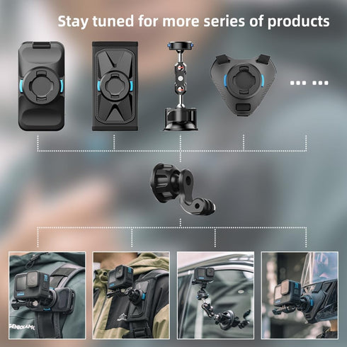 SUREWO 360° Rotation Magnetic Quick Release Backpack Clip Mount for GoPro Hero 12, 11, 10, 9, 8, 7, 6, 5