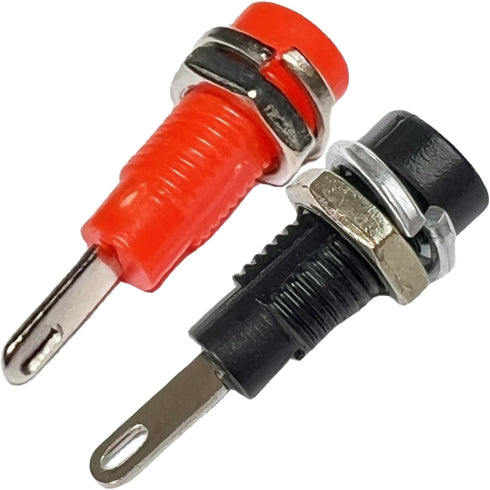 2mm Banana Socket - Red and Black, Solder-Type, Panel Mount for RC Models, 5 Pairs