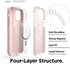 elago Magnetic Silicone Case for iPhone 12/12 Pro, Lovely Pink, Built-in Magnets, Compatible with MagSafe Accessories