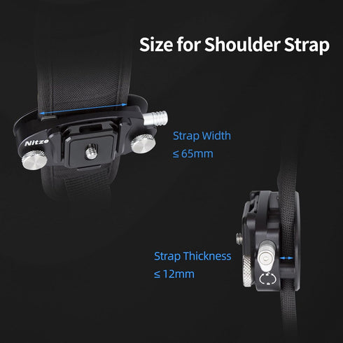 Nitze Aluminum Capture Clip, Camera Clip Backpack Mount with Anti-Off Lock and 4-Side Mountable Arca Quick Release