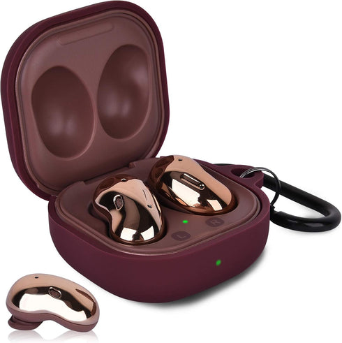 AIRSPO Silicone Case Compatible with Samsung Galaxy Buds 2 Pro/Galaxy Buds2/Galaxy Buds Pro/Galaxy Buds Live (Burgundy)