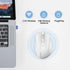 TECKNET Rechargeable Wireless Mouse, 2.4G Silent Mouse, 6 Adjustable DPI, Ergonomic Cordless Mouse for Laptop, White