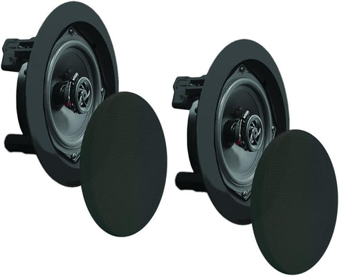 Pyle Ceiling Wall Mount Speakers - 5.25” Pair of 2-Way Midbass Woofer Speaker with 150 Watts Peak