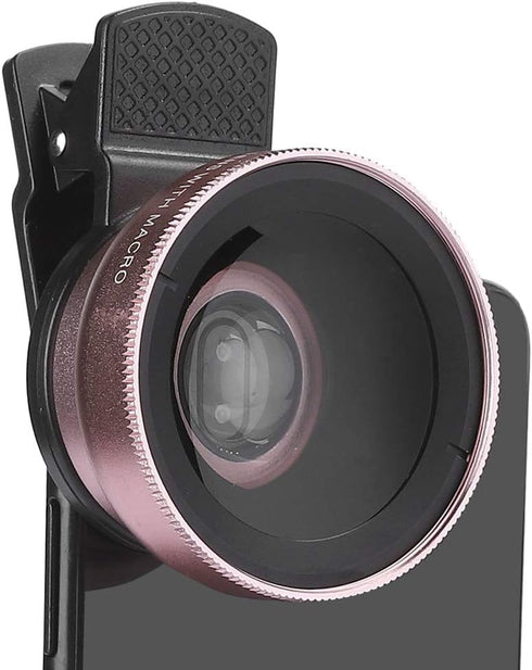 2 in 1 Phone Lens, 0.45X Super Wide Angle and Macro Clip On Lenses for Mobile Phones
