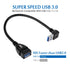 UCEC USB 3.0 Extension Cable, Male to Female 90 Degree Short Extension Cord, 6 Inch, 2 Pack (Black)