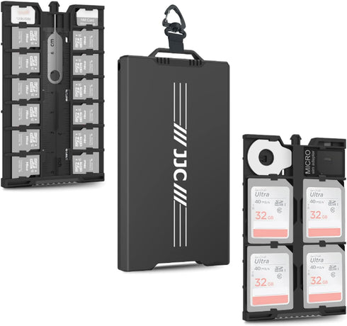 Aluminum Pop up Memory Card Case for 12 Micro SD TF MSD, 4 SD, 2 Nano SIM/NM Cards, Anti-Shock Anti Scratch with