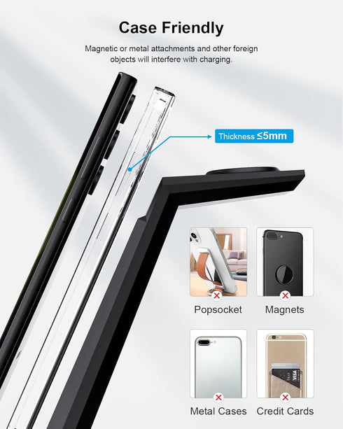 NANAMI 3 in 1 Wireless Charger for Samsung, Fast Charging Station for Galaxy S24 S23 Ultra S22 S21 S20 Z Flip Fold 4,