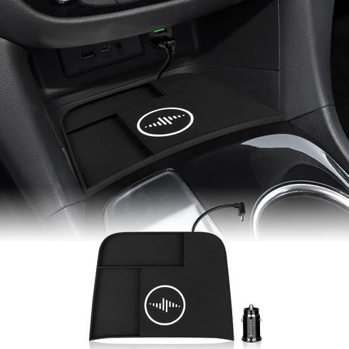 Wireless Phone Charging Pad for Chevrolet Equinox 2018-2023, Silicone Material, Dual Charging Ports, 15W Adapter