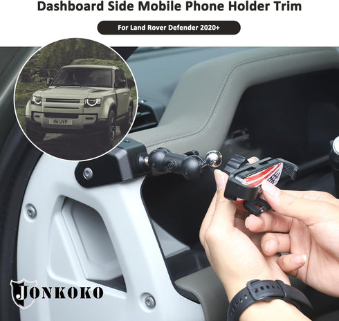 Aluminum Alloy Dashboard Side Mobile Phone Holder Trim for Land Rover Defender 90 110 130 2020-2024, Style C