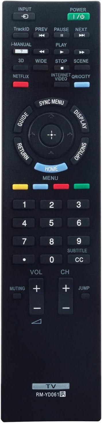 Replacement Remote Control RM-YD061 for Sony Bravia TV Models KDL-32EX720, KDL-55HX729, KDL-55EX720, KDL-65HX729,