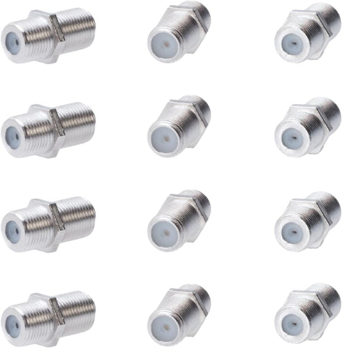 F81 F Female to Female Coupler F-Type Adapter Connector for RG6 Coax Cable, 10/20/30/50/100 Pack (50)