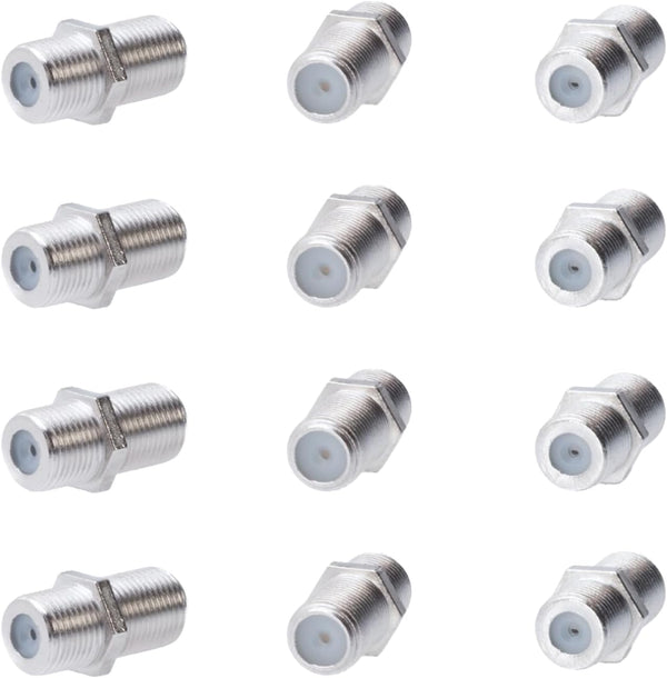 F81 F Female to Female Coupler F-Type Adapter Connector for RG6 Coax Cable, 10/20/30/50/100 Pack (50)