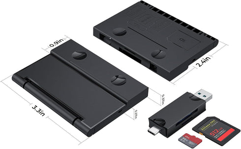 RayCue Multi-function Card Reader Storage Box, USB3.0 High Speed for Mobile Phone Memory/TF Card/SD Card