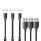 NETDOT Gen10 Magnetic Charging Cable, 2-in-1 Nylon Braided, 3.3ft, USB-C & Micro-USB, 3 Pack, Black.