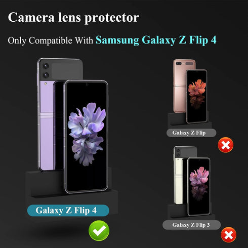 YWXTW Camera Lens Screen Protector for Samsung Galaxy Z Flip 4, Individual Anti Scratch Metal Tempered Glass Camera Cover for Galaxy Z Flip 4 5G, 1 Pack