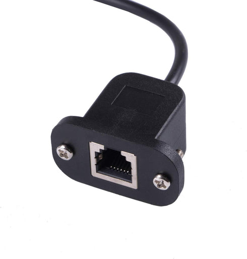 RJ11 6P4C Female to DP 4P Male Telephone Panel Mount - LAN Network Ethernet Extension Cable 15cm