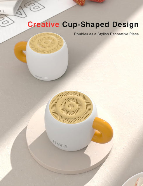 EWA IP67 A163 Bluetooth Speaker, Mini Portable Bluetooth Speaker with Creative Cup-Shaped Design, Waterproof, Loud