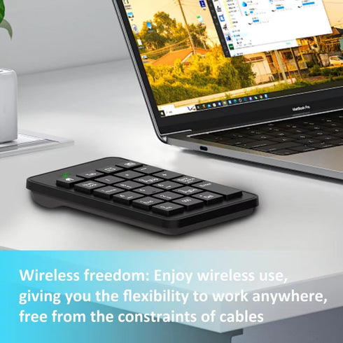 Wireless Number Pad with Battery, Enhanced Efficiency with 23 Keys Numeric Keypad Upgraded Version of 10 key USB Keyboard Financial Accounting Numpad for Laptop, PC, Notebook, Desktop,Surface Pro