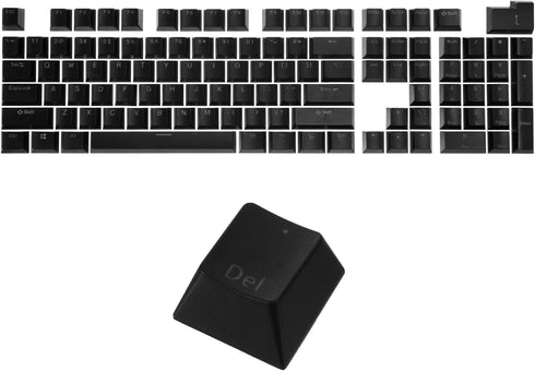 MECCANIXITY 108 Keys Pudding Keycaps Set, OEM Profile 60 Percent ABS for Mechanical Keyboard Layout (Black)