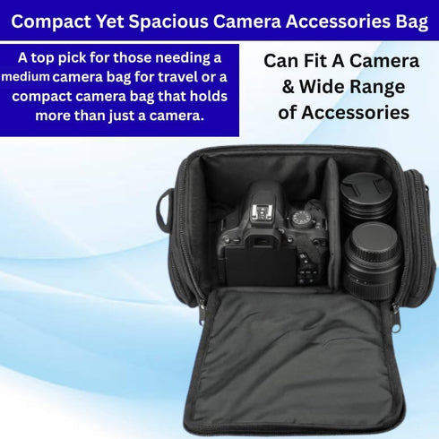 Medium Soft Padded Camera Equipment Bag for Nikon, Canon, Sony, Pentax, Olympus, Panasonic, Samsung & More
