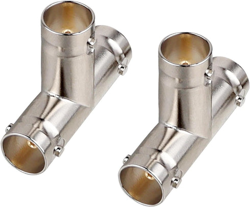 2PCS BNC Splitter Adapter 75 Ohm BNC Female to Dual Female Splitter 1 in 2 Out for SDI HD-SDI Scope CCTV Security System Monitor Connector
