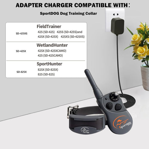 5V Charger for SportDOG Dog Remote Trainer Compatible with SportDOG SD-425 SD-425S SD-425CAMO and SD-825 SD-825X Remote Trainer Power Adapter