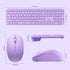 Seenda Purple Keyboard and Mouse Combo, Wireless Full Size 2.4GHz Silent USB Wireless Keyboard Mouse for Windows,