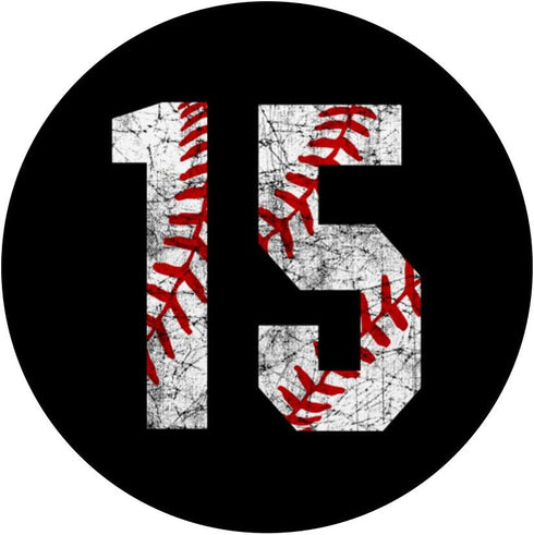 Vintage Baseball Mom #15 Jersey PopSockets Swappable Grip - Favorite Player