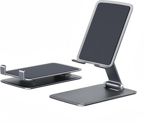 Briteroh Foldable & Height Adjustable Phone Stand for Desk, Carbon Steel Stable Cell
