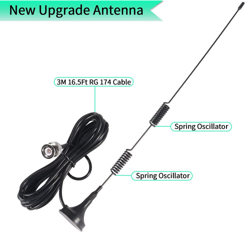 DORHEA 20-1300MHz Police Scanner Antenna HF VHF UHF Two Way Ham Radio Scanner BNC Male Antenna Base Antenna Compatible