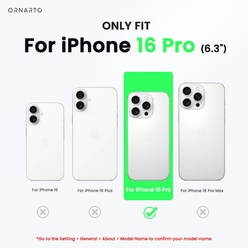 ORNARTO 16 6.3", 3 Compatible with iPhone Pro Case Slim Liquid Silicone Layers Soft Gel Rubber Shockproof Protective