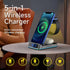 STC 5 in 1 Wireless Charger with Clock/Alarm and Night Light, 15W Qi Fast Charging Station Compatible with iPhone,