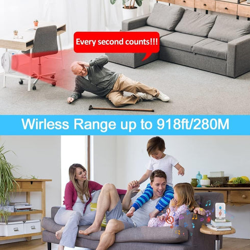 Motion Sensor Alarm Detectors for Elderly Fall Prevention, Upgraded Caregiver Pager Fall Alert Devices