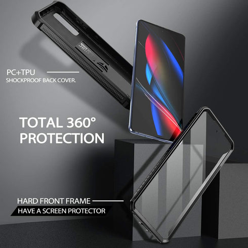 Dexnor Heavy Duty Case for Samsung Galaxy S20 FE 5G, Black Shockproof Protective Cover with Built-in Screen Protector