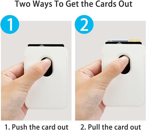 Slim Leather Magnetic Phone Wallet for iPhone 15/14/13/12 Mini/Plus/Pro/Pro Max, Stick on Credit Card Holder, Fit 3