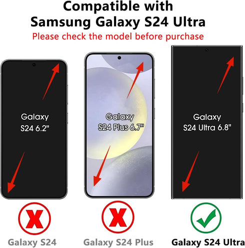 for Galaxy S24 Ultra Case, 3-Layer Military Grade Shockproof Silicone Cover with Kickstand for Samsung Galaxy S24 Ultra