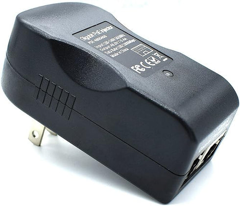 Wall Plug Gigabit Power Over Ethernet POE Injector Max 24W Adapter, 1000Mbps 802.3af Compliant, Up to 100 Meters