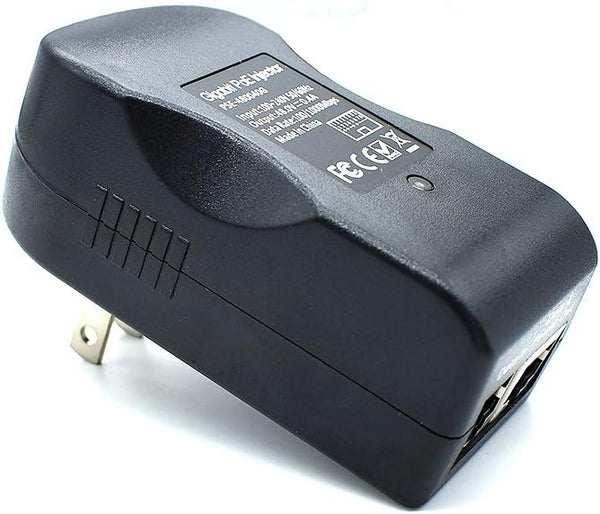 Wall Plug Gigabit Power Over Ethernet POE Injector Max 24W Adapter, 1000Mbps 802.3af Compliant, Up to 100 Meters