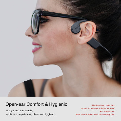 Bone Conduction Headphones with 12 Hours Playtime, Bluetooth 5.3, IP55 Sweatproof, Built-in Mic for Running Cycling