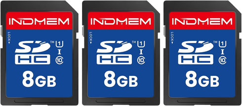 elecacc 8GB SD Card (3 Pack), C10 SDHC UHS-I Memory Cards U1 Class