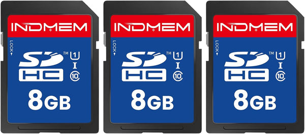 elecacc 8GB SD Card (3 Pack), C10 SDHC UHS-I Memory Cards U1 Class