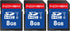 elecacc 8GB SD Card (3 Pack), C10 SDHC UHS-I Memory Cards U1 Class
