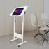 Cbhfmljd Adjustable Laptop Desk, Portable Podium Stand with Wheels Height Adjustable Presentation Mobile Standing Desk